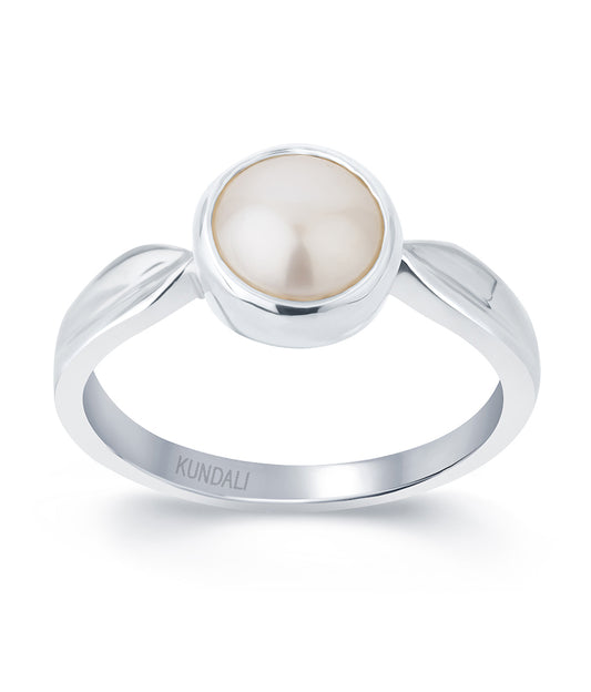 Classic Pearl (Moti) silver ring 2