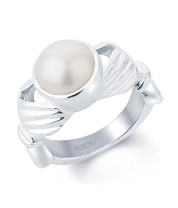 Trust Pearl (Moti) silver ring 1