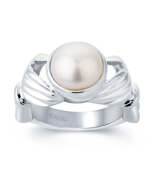 Trust Pearl (Moti) silver ring 2