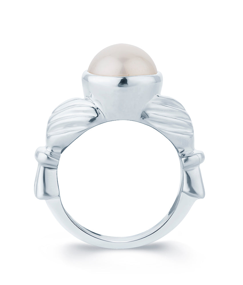 Trust Pearl (Moti) silver ring 3