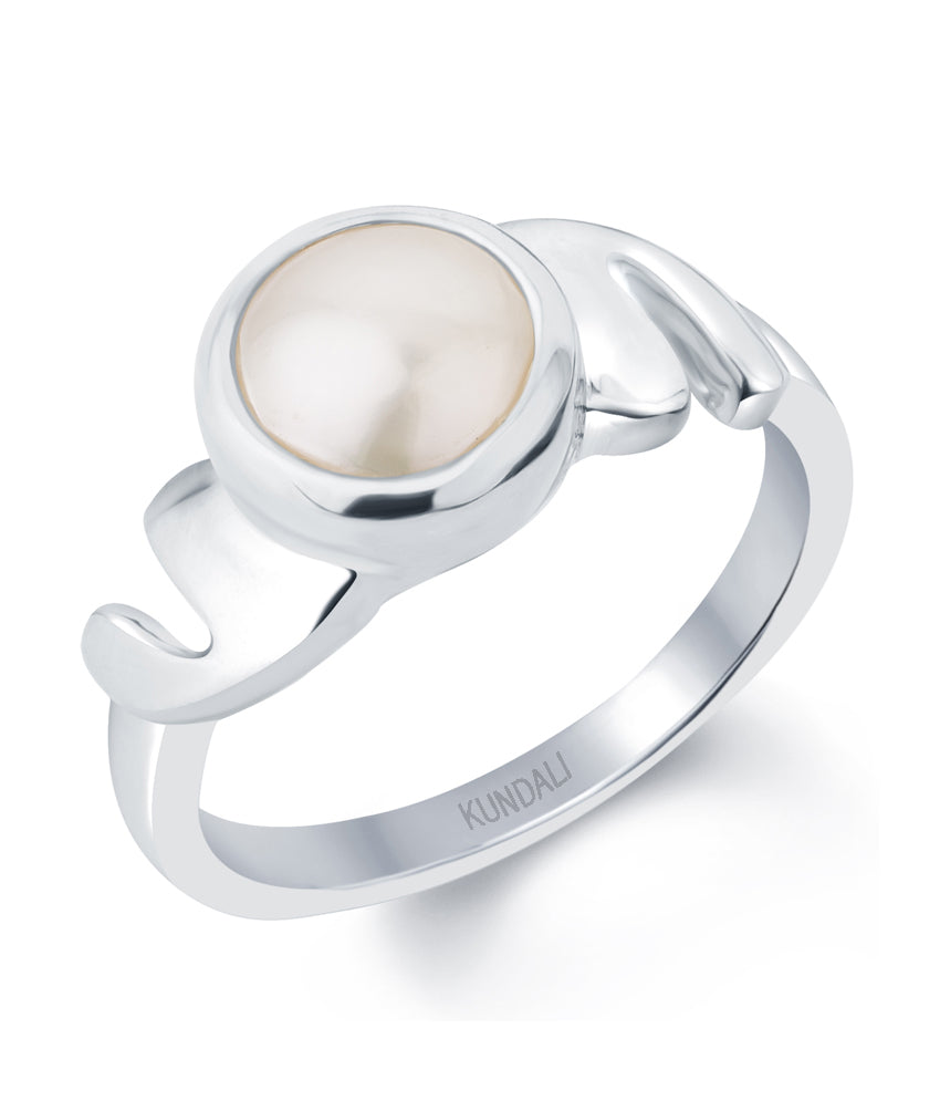 Promise Pearl (Moti) silver ring 1