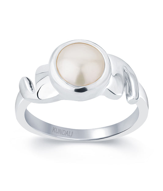 Promise Pearl (Moti) silver ring 2