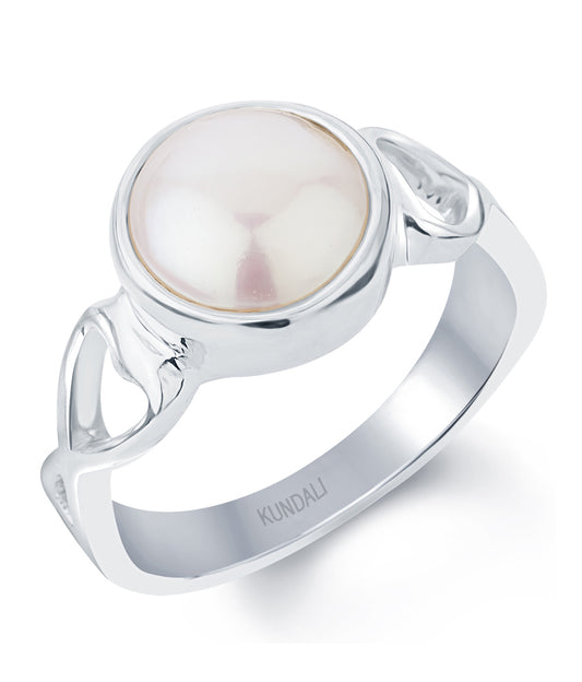 Heart Pearl (Moti) silver ring 1