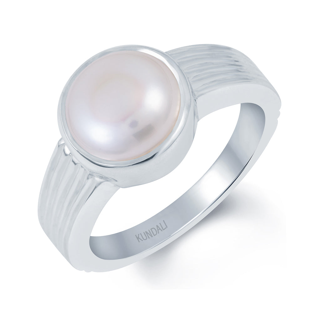 Essential Pearl (Moti) silver ring 1