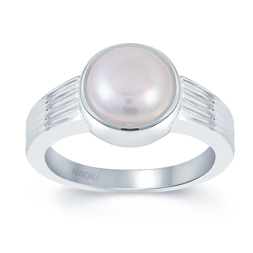 Essential Pearl (Moti) silver ring 2