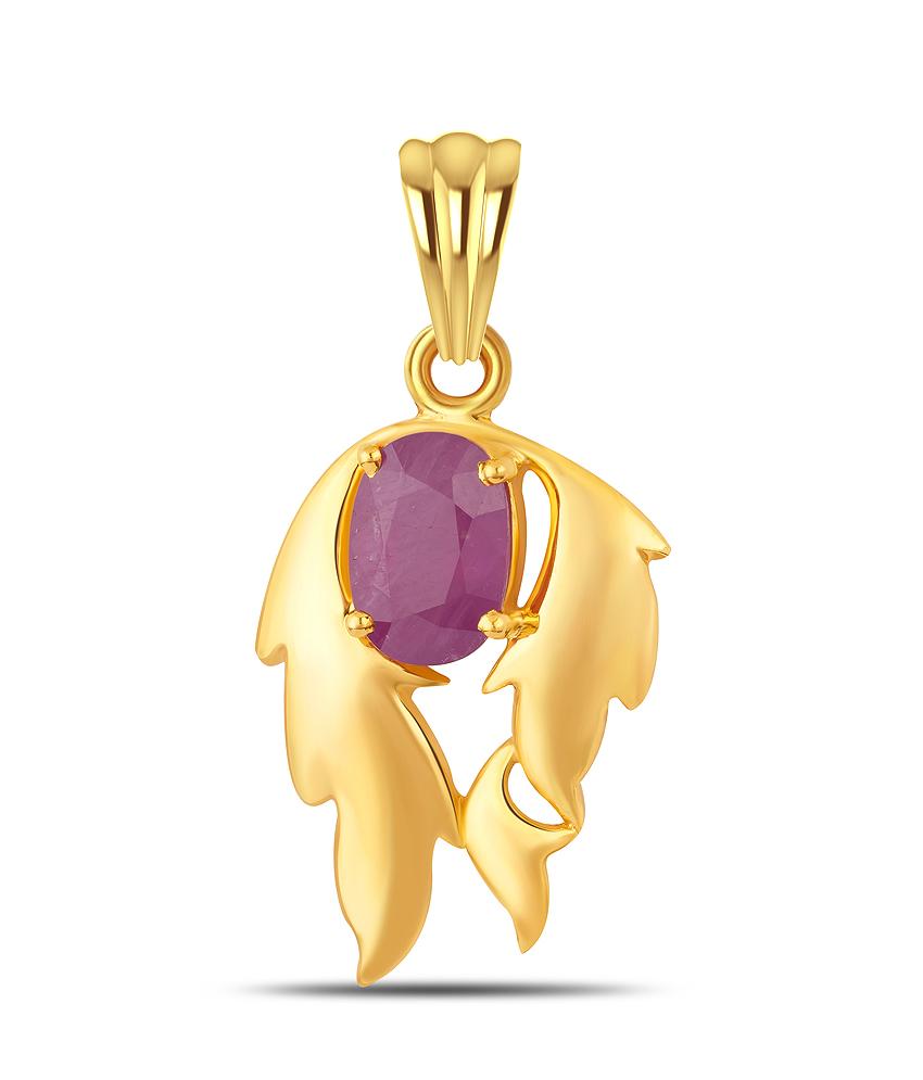 Fire Ruby (Manik) gold pendant 1

