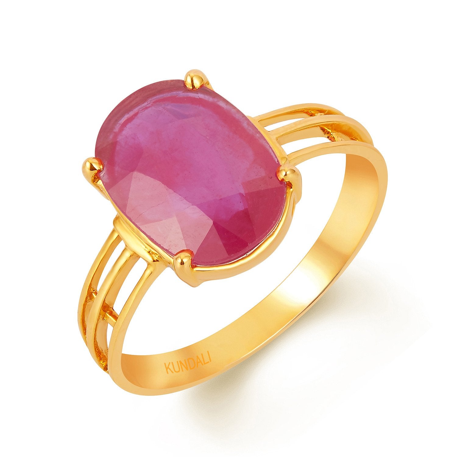 Trinity Ruby (Manik) gold ring 2
