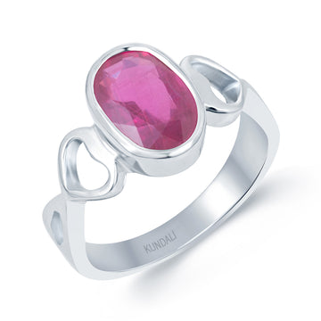 Heart Ruby (Manik) silver ring 1