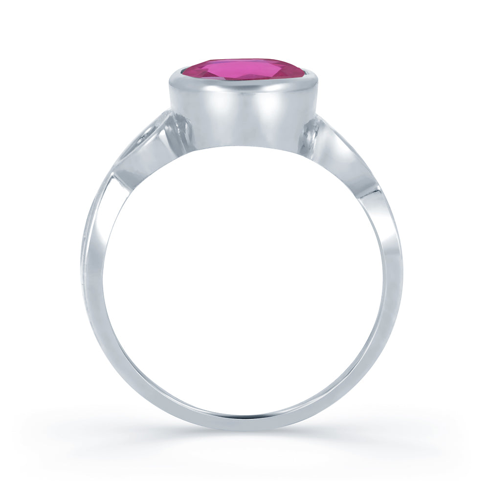 Heart Ruby (Manik) silver ring 3