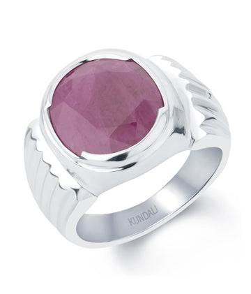 Bold Ruby (Manik) silver ring 1