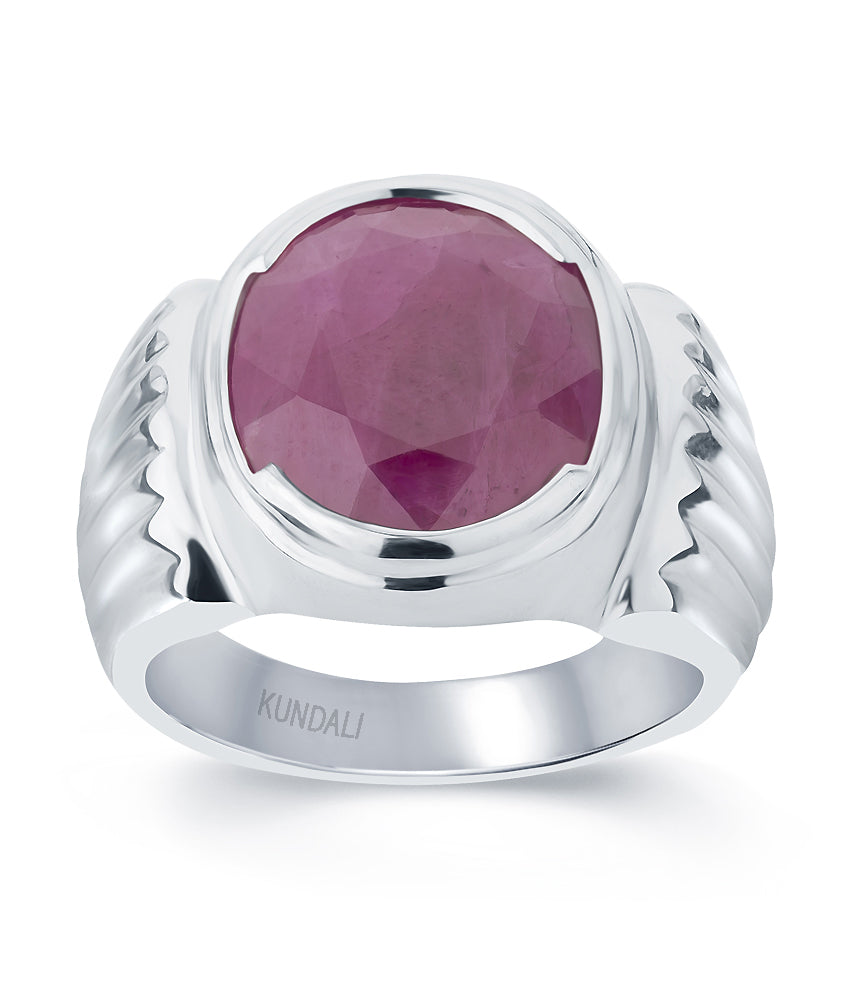 Bold Ruby (Manik) silver ring 2