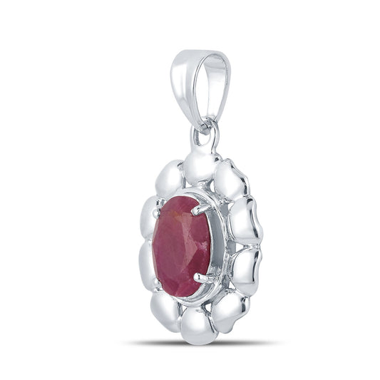 Bloom Ruby (Manik) silver pendant 2
