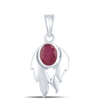 Fire Ruby (Manik) silver pendant 1
