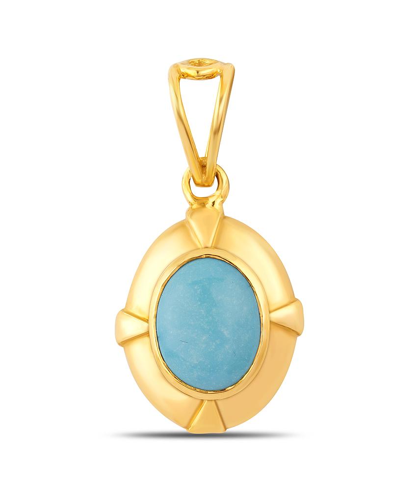 Passion Turquoise (Firoza) gold pendant 1 

