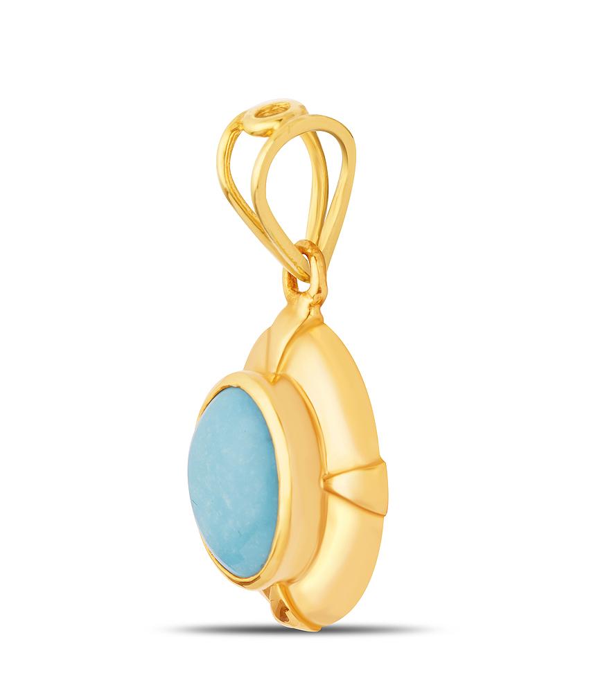 Passion Turquoise (Firoza) gold pendant 2

