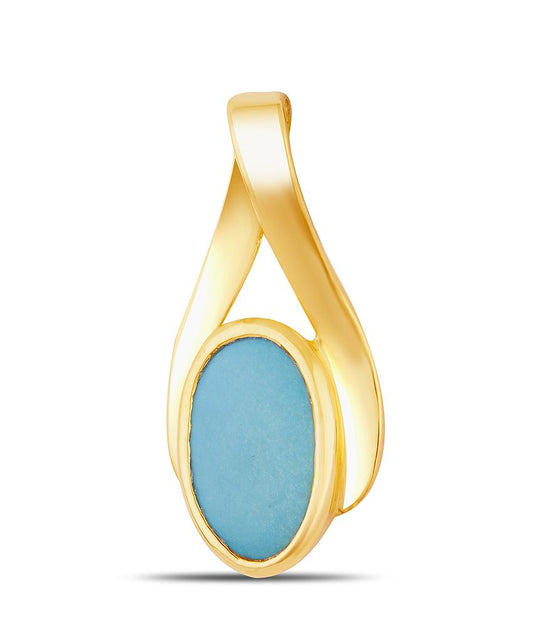 Daisy Turquoise (Firoza) gold pendant 1

