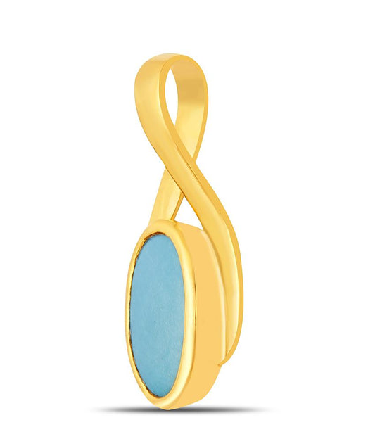 Daisy Turquoise (Firoza) gold pendant 2

