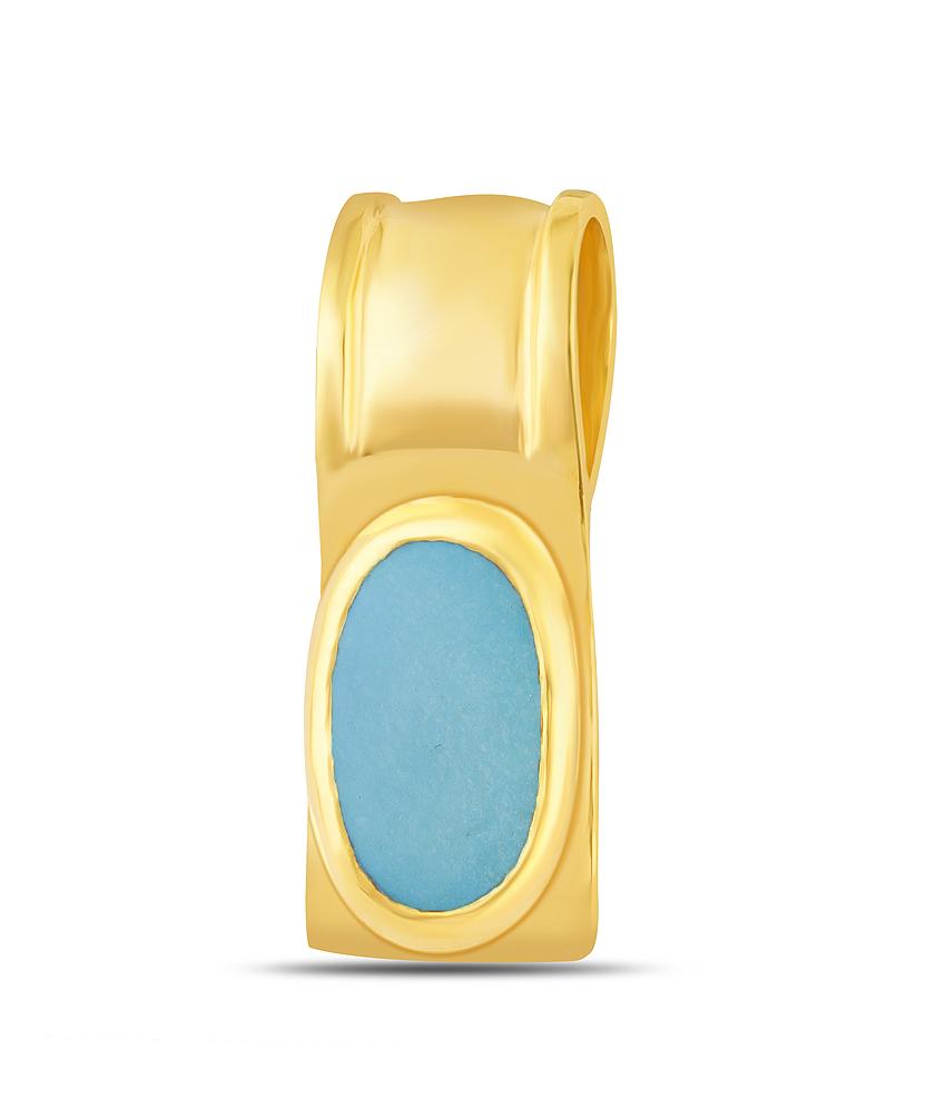 Sleek Turquoise (Firoza) gold pendant 1

