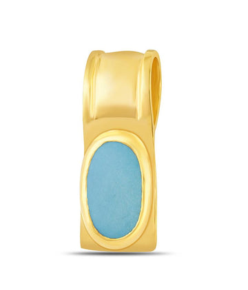 Sleek Turquoise (Firoza) gold pendant 1

