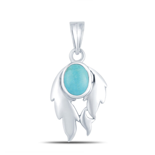 Fire Turquoise (Firoza) silver pendant 1
