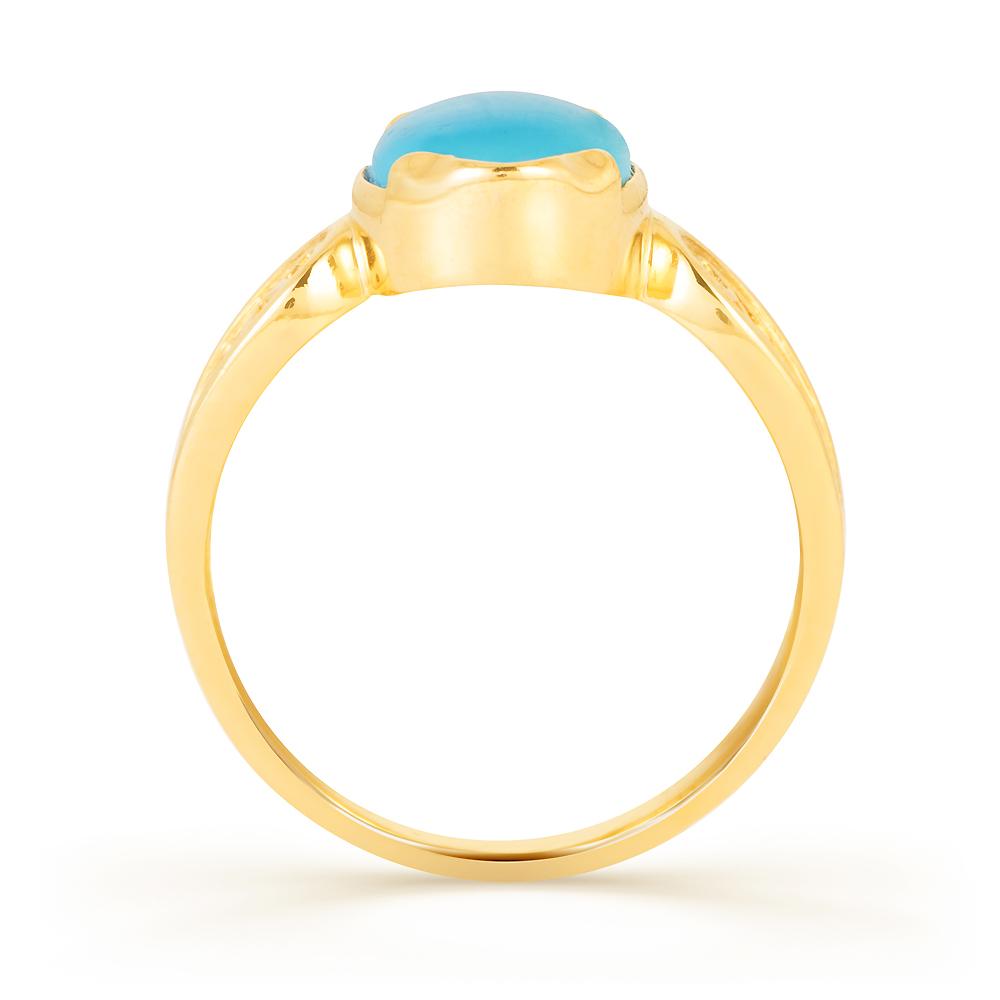 Vivid Turquoise (Firoza) gold ring 3
