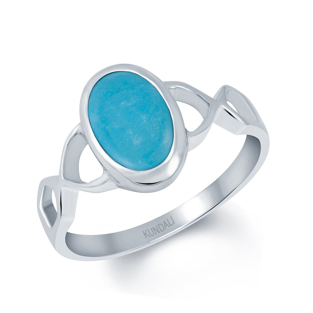 Infinity Turquoise (Firoza) silver ring 1