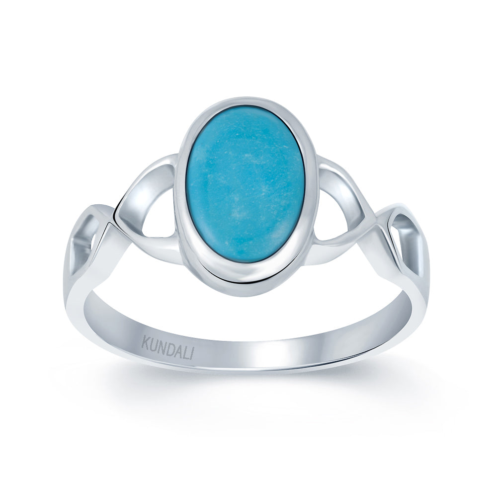 Infinity Turquoise (Firoza) silver ring 2