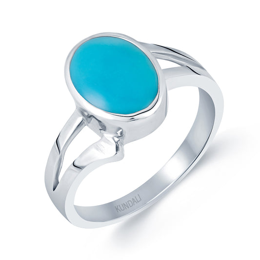 Elegant Turquoise (Firoza) silver ring 1