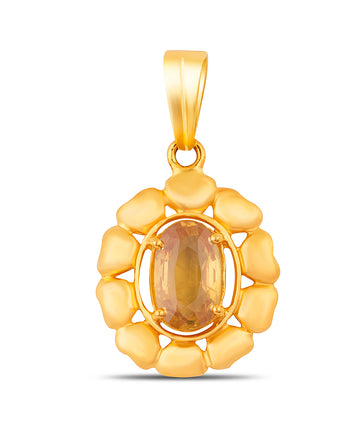 Bloom Yellow Sapphire (Pukhraj) gold pendant 1