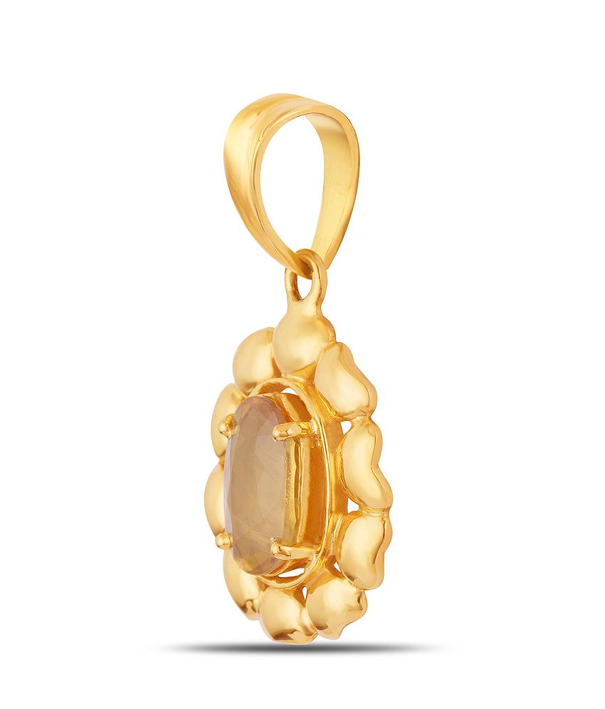 Bloom Yellow Sapphire (Pukhraj) gold pendant 2

