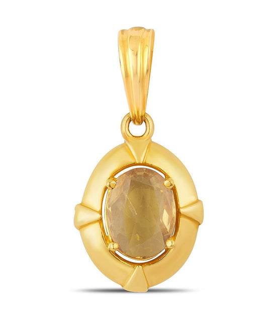 Passion Yellow Sapphire (Pukhraj) gold pendant 1

