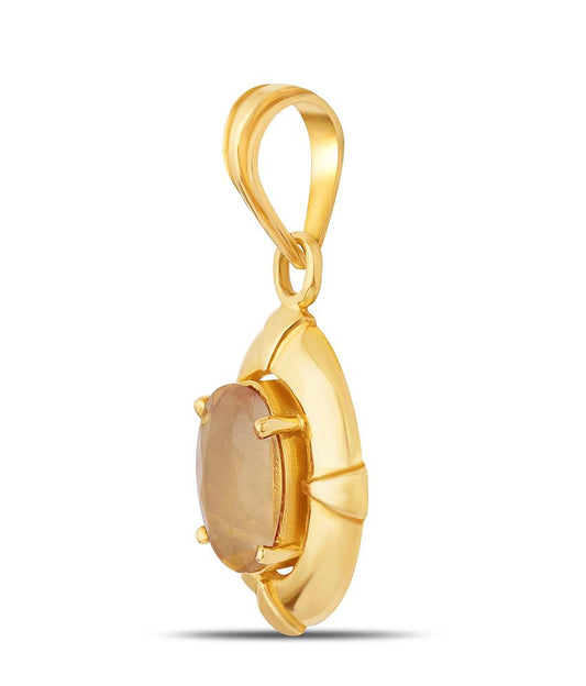 Passion Yellow Sapphire (Pukhraj) gold pendant 2

