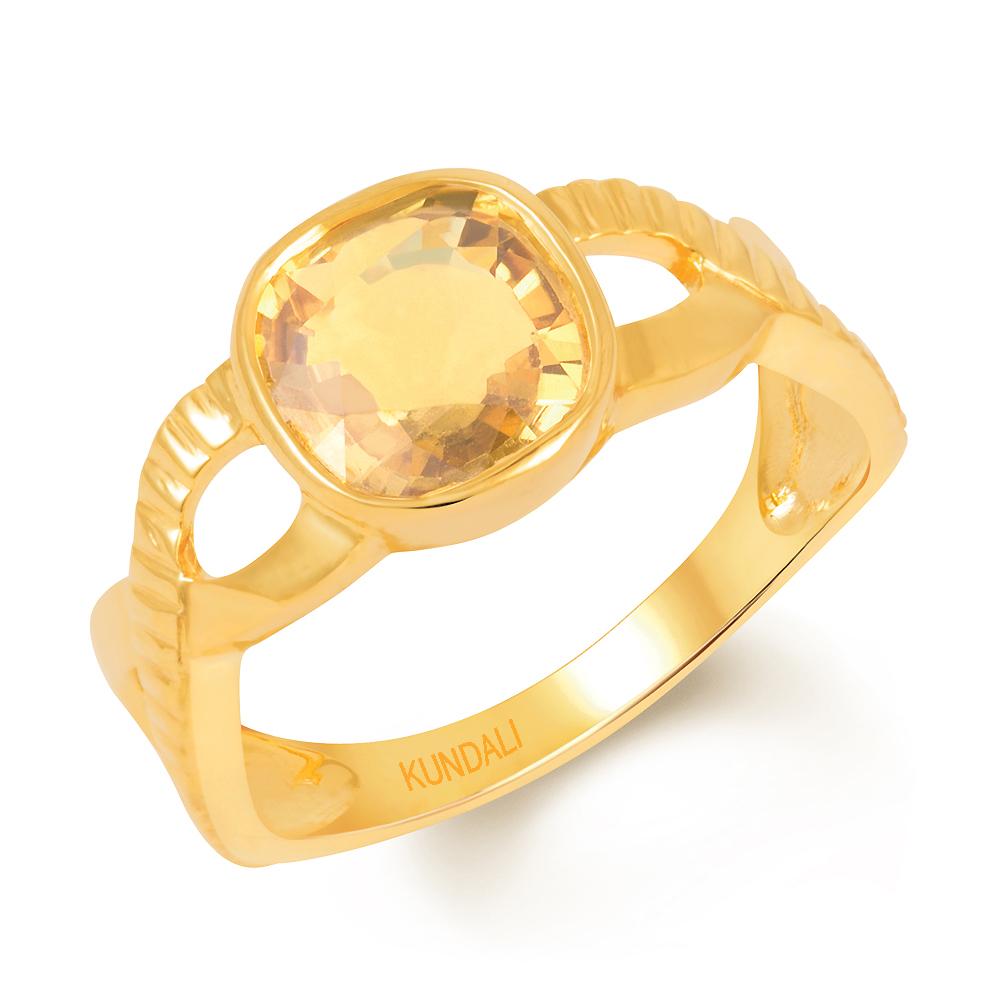 Celtic Yellow sapphire (Pukhraj) gold ring 1