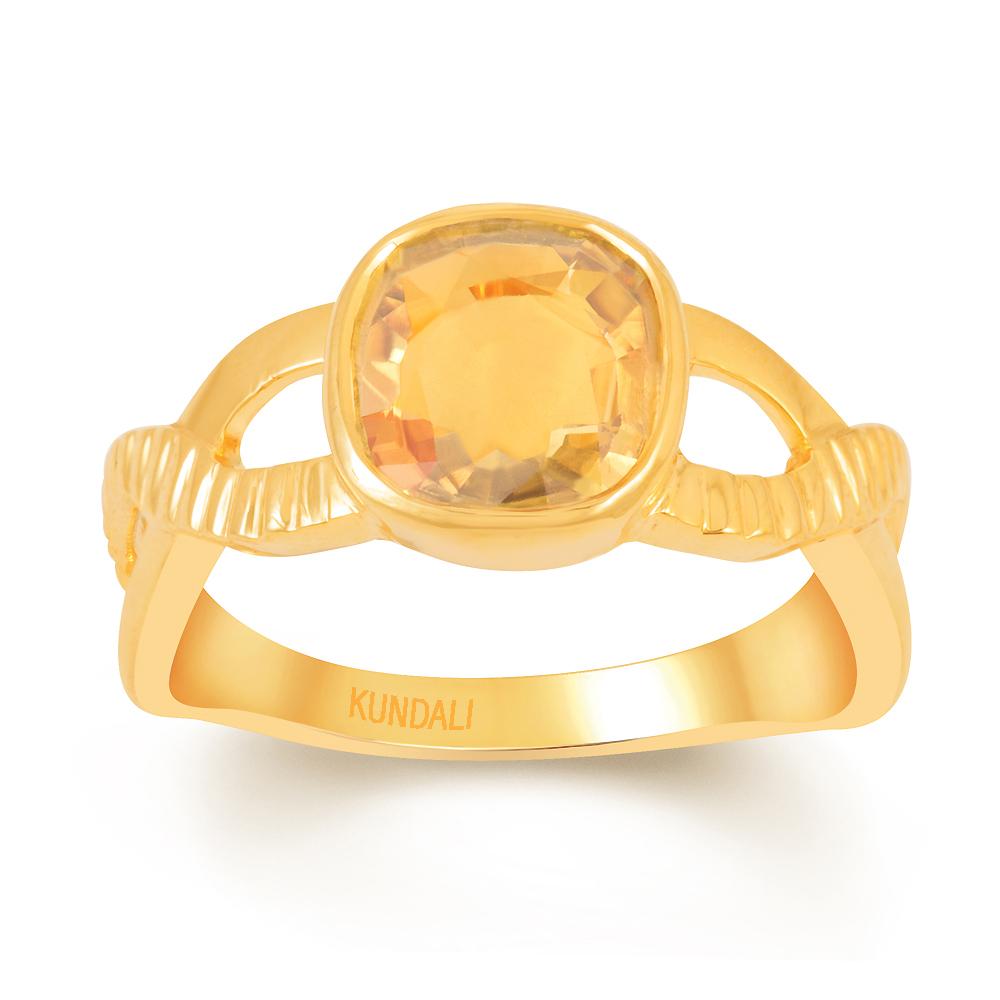 Celtic Yellow sapphire (Pukhraj) gold ring 2