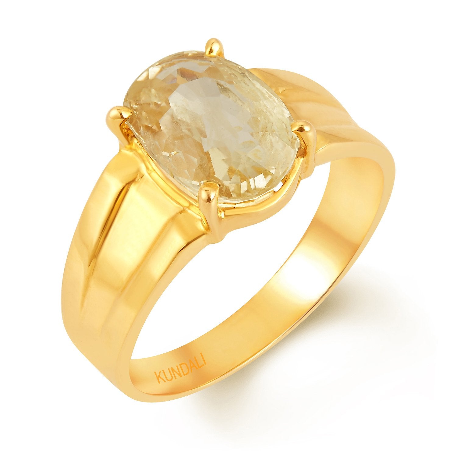 Roman Yellow sapphire (Pukhraj) gold ring 1