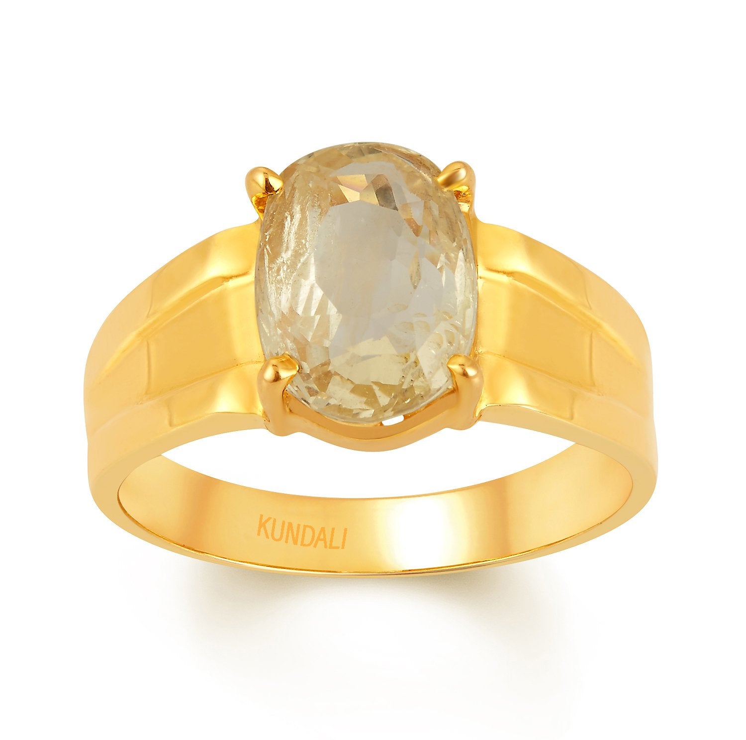 Roman Yellow sapphire (Pukhraj) gold ring 2