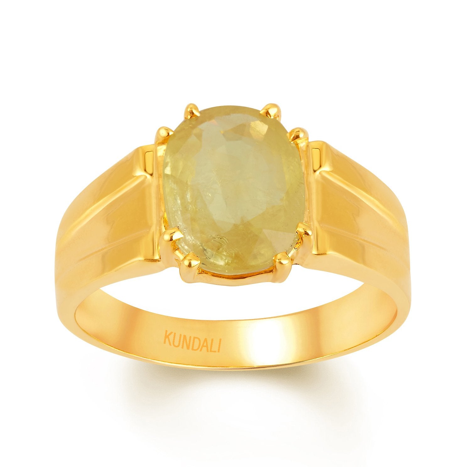 Roman Yellow sapphire (Pukhraj) gold ring 2