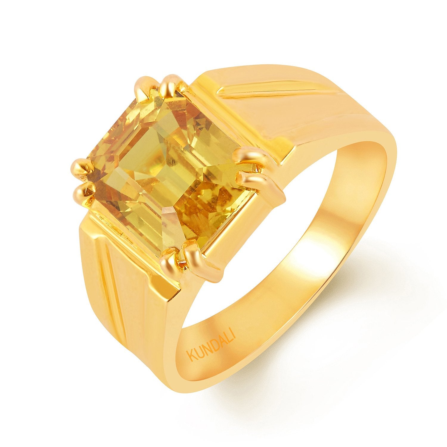 Roman Yellow sapphire (Pukhraj) gold ring 1