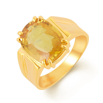 Roman Yellow sapphire (Pukhraj) gold ring 1