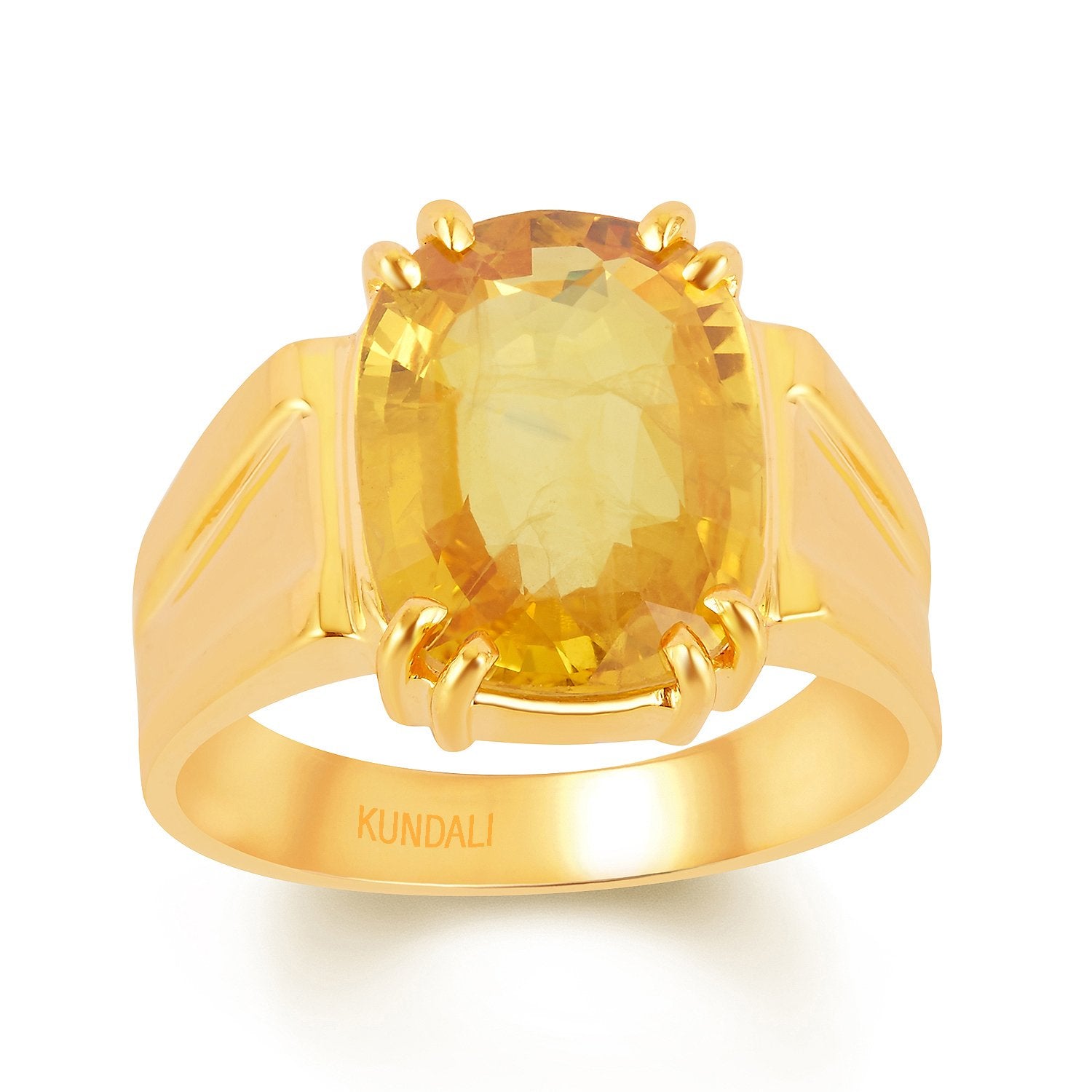 Roman Yellow sapphire (Pukhraj) gold ring 2