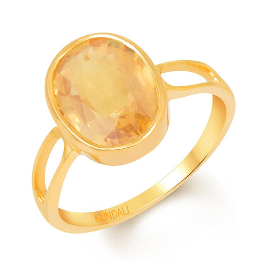 Diana Yellow sapphire (Pukhraj) gold ring 1