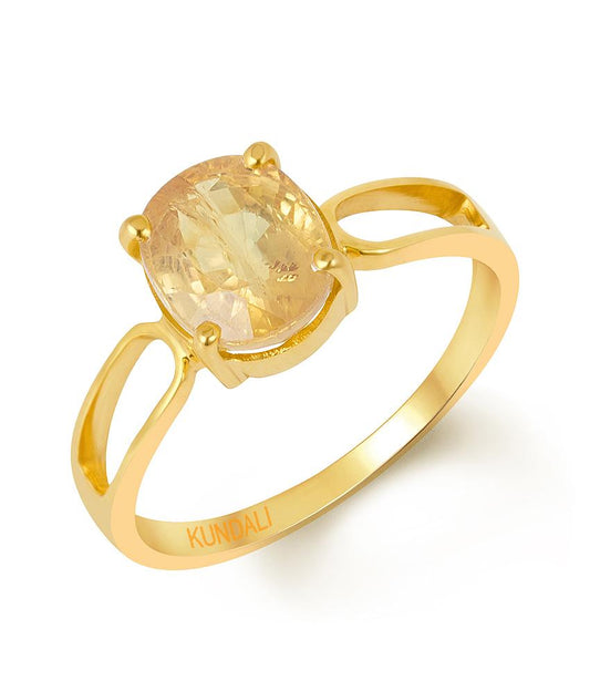 Diana Yellow sapphire (Pukhraj) gold ring 1