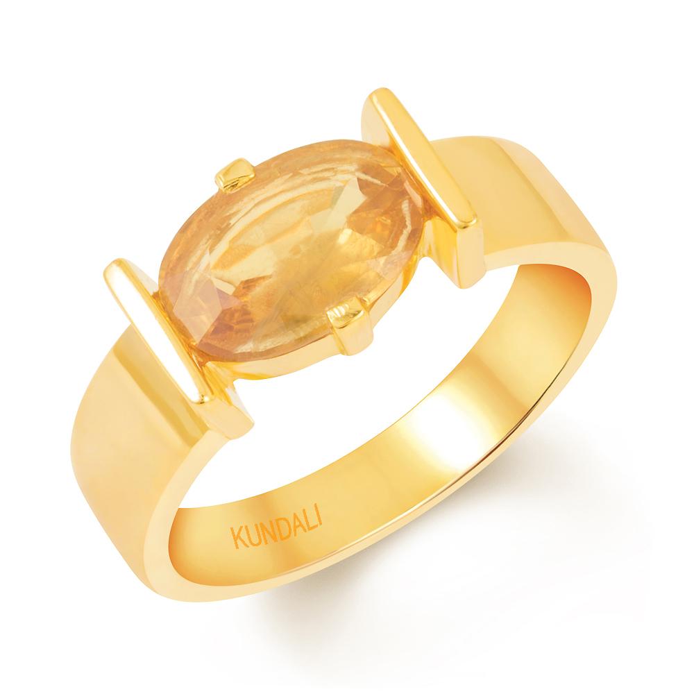 Imperial Yellow sapphire (Pukhraj) gold ring 1