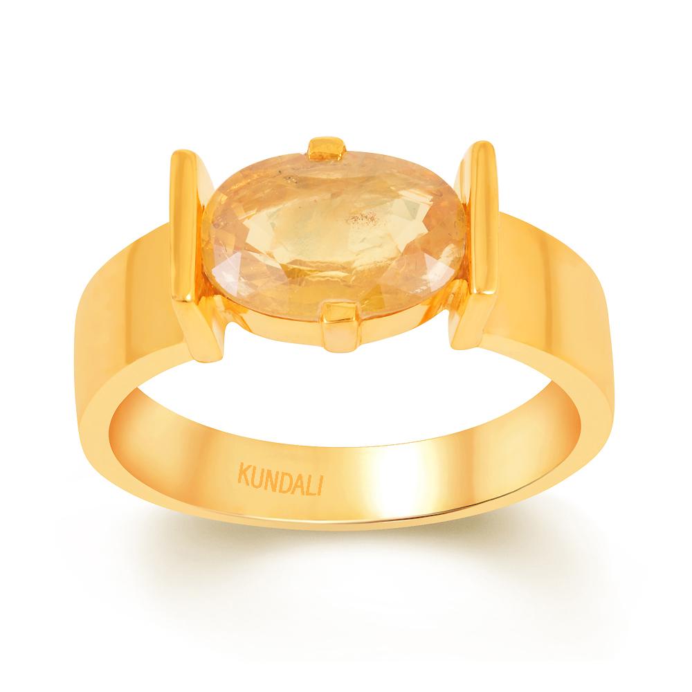 Imperial Yellow sapphire (Pukhraj) gold ring 2