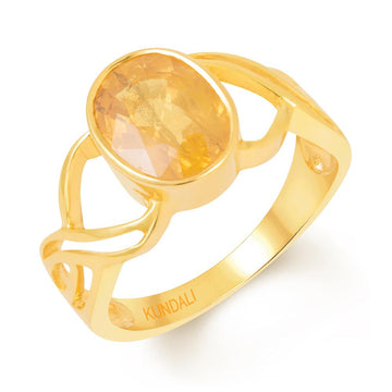 Glory Yellow sapphire (Pukhraj) gold ring 1