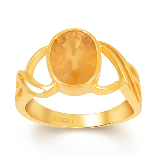 Glory Yellow sapphire (Pukhraj) gold ring 2