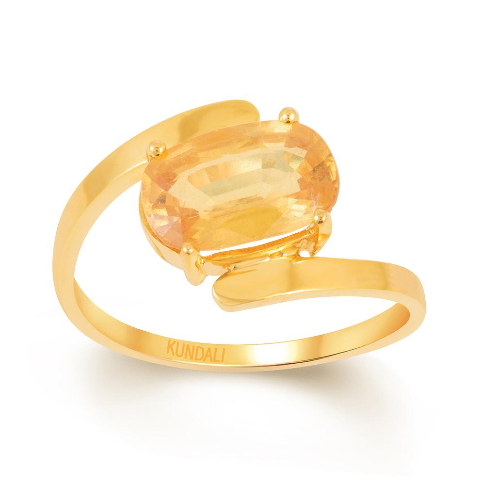 Dreamy Yellow sapphire (Pukhraj) gold ring 2