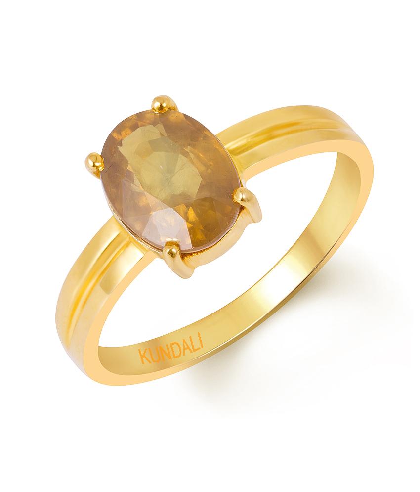 Empress Yellow sapphire (Pukhraj) gold ring 1