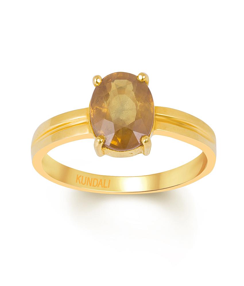 Empress Yellow sapphire (Pukhraj) gold ring 2