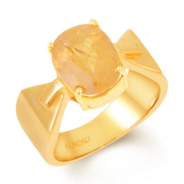 Veer Yellow sapphire (Pukhraj) gold ring 1